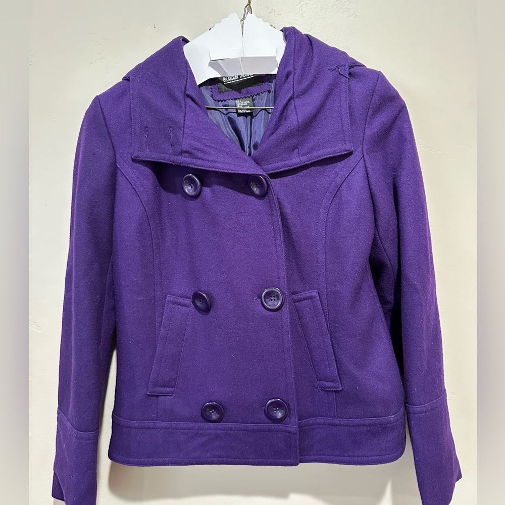 Purple double breasted peacoat